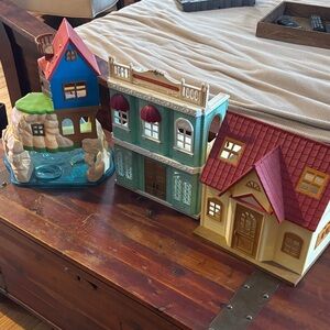 Calico Critters homes with accessories